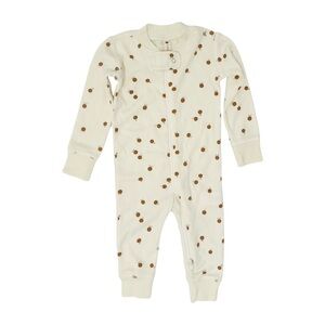 NWOT Quincy Mae 100% Organic Cotton Gender Neutral Oranges Zip One Piece 3-6 M